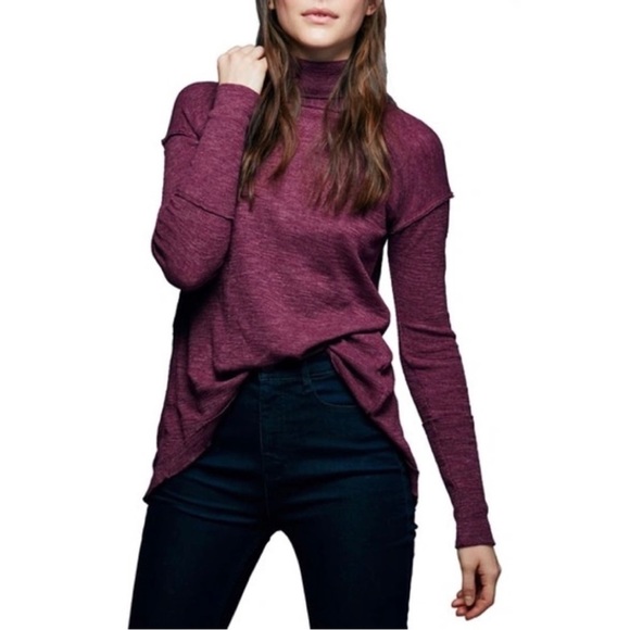 We the free purple knit open back top - Picture 5 of 5